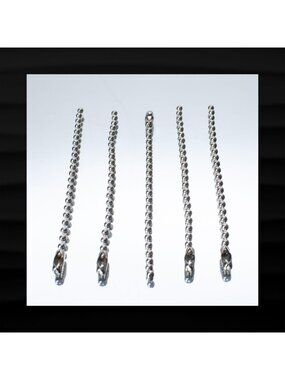 (5) 4" SILVER NICKEL BALL CHAIN CONNECTOR 3.2mm